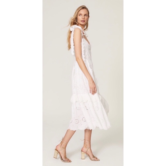Alexis Antonella Lace White Eyelet Midi Dress - Picture 3 of 7
